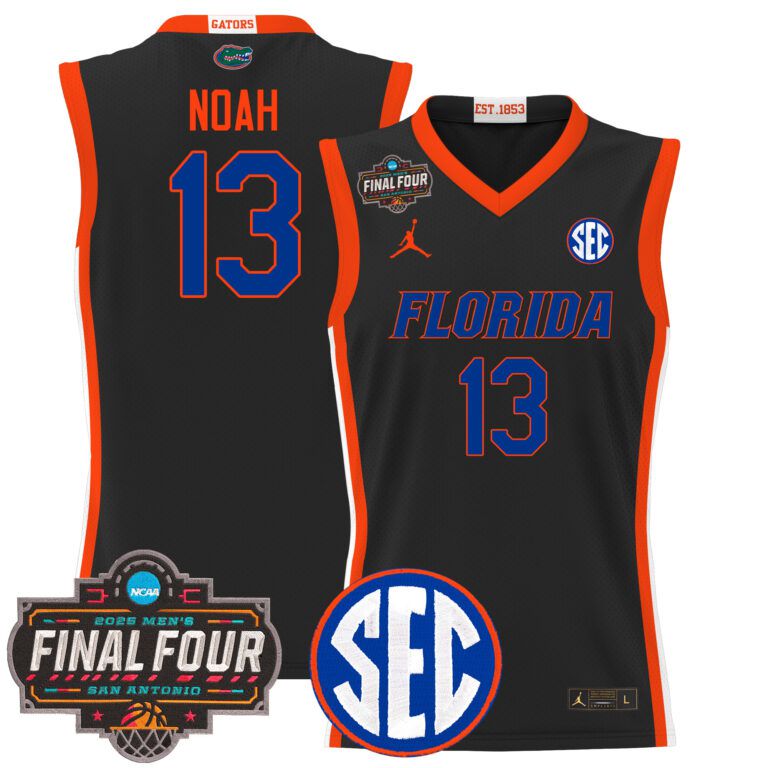 Men Florida Gators #13 Noah black 2025 Final Four Patch NCAA Jersey style 2